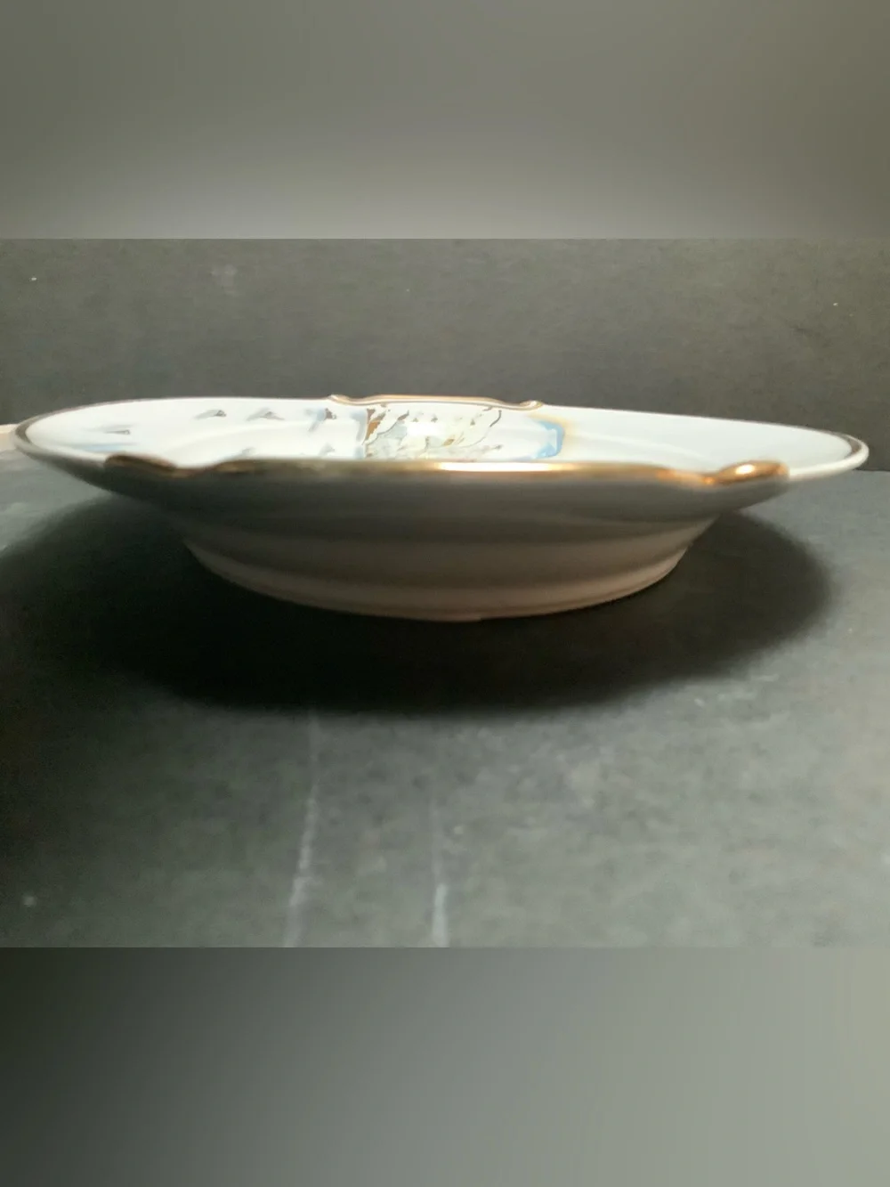 Vintage Hand-painted Kutani Porcelain 15” oval serving platter, Gold Trim, Japan